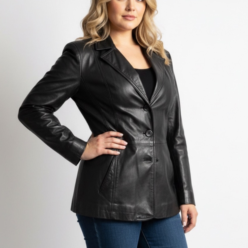 Vintage leather coat authentic 70s leather jacket